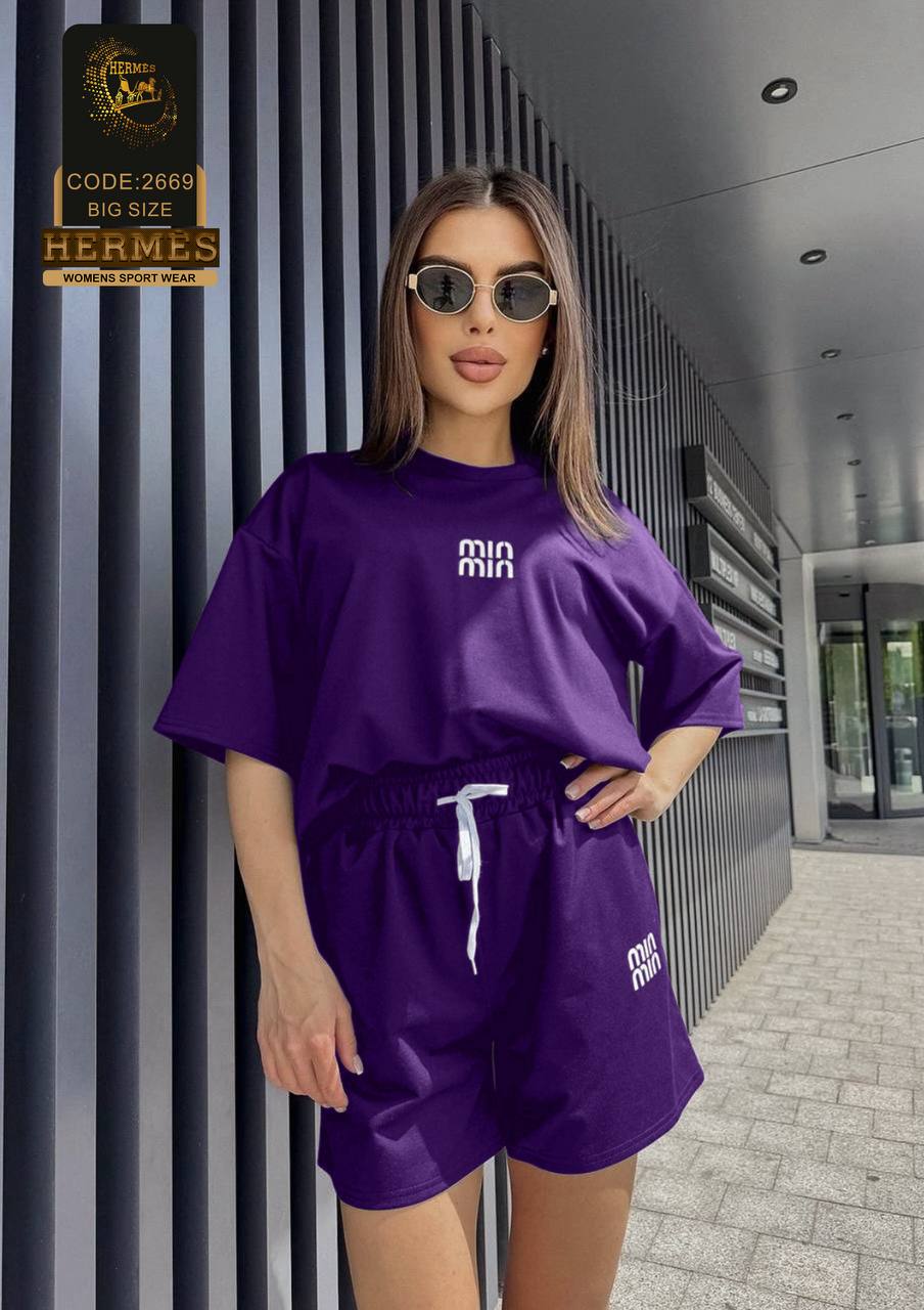 ست تیشرت شلوارک miu miu کد 2669